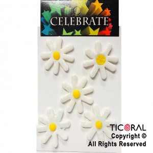 ADORNO SET FLORES MARGARITAS PORCELANA FRIA x 5